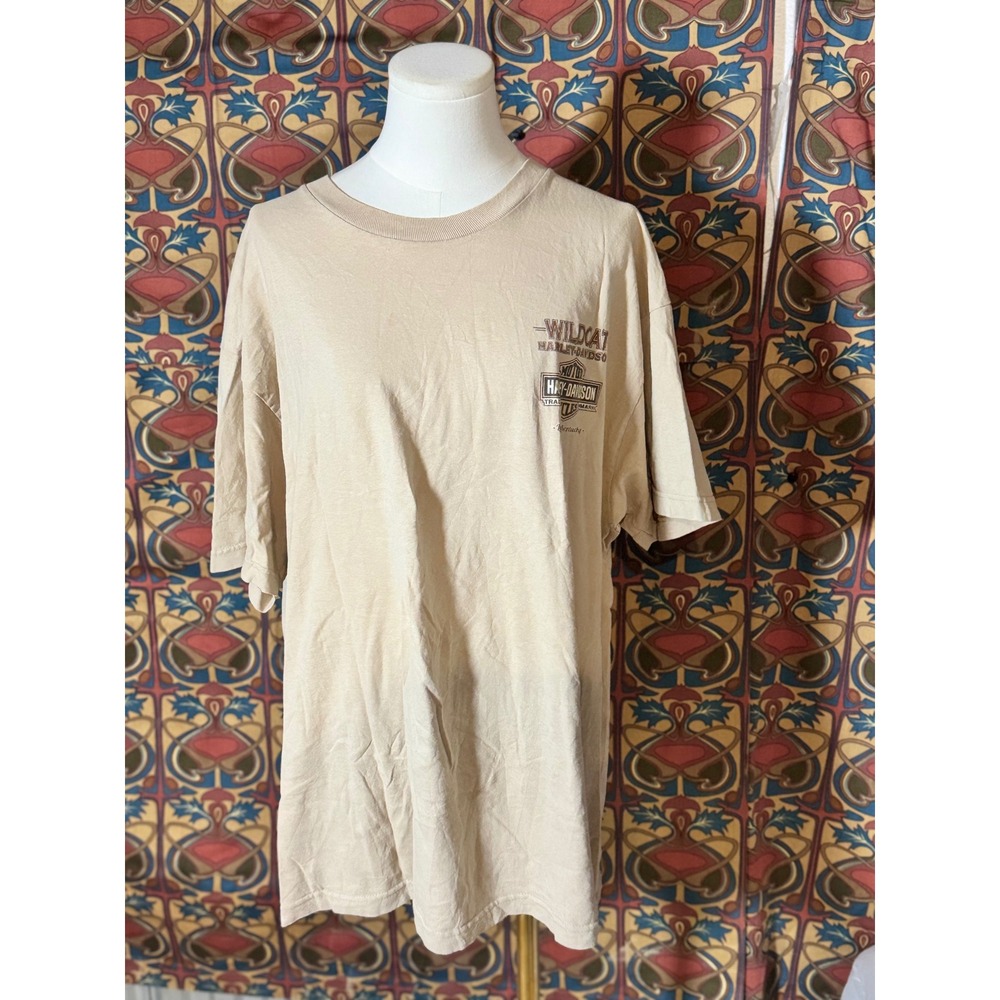Wildcat Harley Davidson London Kentucky Graphic T Shirt Beige XL Motorcycle